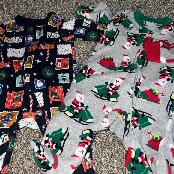 Baby Christmas Pajamas 0-3M 🎄 Carter’s Old Navy Holiday Sleeper Bundle 3pc - Picture 3 of 4